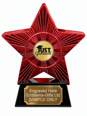 Red Superstar Just Graduated Resin Trophy 140 x 125mm (A16)
