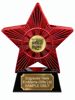 Red Superstar Good Teacher Influence Resin Trophy 140 x 125mm (A16)