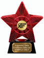 Red Superstar Never Give Up Ribbon Resin Trophy 140 x 125mm (A16)