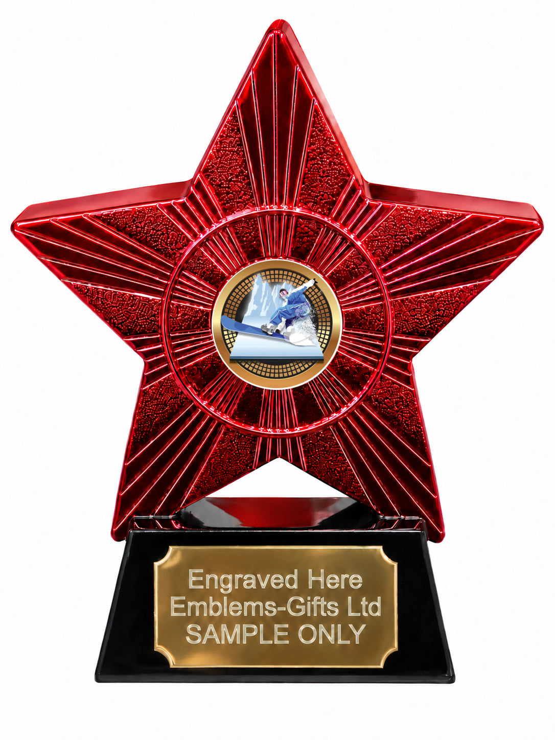 Red Superstar Snowboarding Resin Trophy 140 x 125mm (A16)