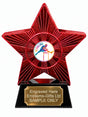 Red Superstar Hurdling Colour Resin Trophy 140 x 125mm (A16)