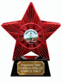 Red Superstar Track and Field Male Runner Resin Trophy 140 x 125mm (A16)