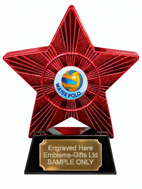 Red Superstar Water Polo Resin Trophy 140 x 125mm (A16)