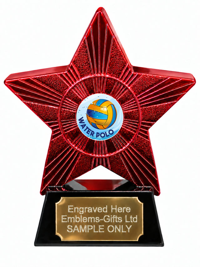 Red Superstar Water Polo Resin Trophy 140 x 125mm (A16)