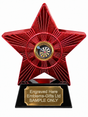 Red Superstar Darts Bullseye Resin Trophy 140 x 125mm (A2) with small Darts Bullseye centre