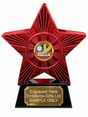 Red Superstar Athletics Track Resin Trophy 140 x 125mm (A2) with small Athletics Track centre