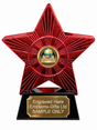 Red Superstar Volleyball Court Resin Trophy 140 x 125mm (A2) with small Volleyball Court centre