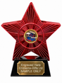 Red Superstar Gymnastics Apparatus Resin Trophy 140 x 125mm (A2) with small Gymnastics Apparatus centre