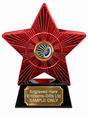 Red Superstar Archery Bullseye Resin Trophy 140 x 125mm (A2) with small Archery Bullseye centre