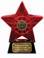 Red Superstar Well Done Bronze Resin Trophy 140 x 125mm (A2) with small Well Done Bronze centre