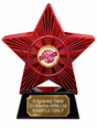 Red Superstar Dance Disco Ball Resin Trophy 140 x 125mm (A2) with small Dance Disco Ball centre