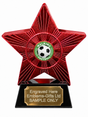 Red Superstar Walking Football Resin Trophy 140 x 125mm (A2) with small Walking Football centre