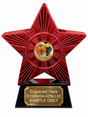 Red Superstar Futsal Resin Trophy 140 x 125mm (A2) with small Futsal centre