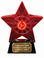 Red Superstar 1st Place Red Resin Trophy 140 x 125mm (A2) with small 1st Place Red centre