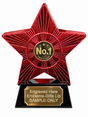 Red Superstar No 1 Bronze Resin Trophy 140 x 125mm (A2) with small No 1 Bronze centre