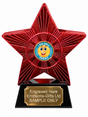 Red Superstar I Did Well Today Grinning Resin Trophy 140 x 125mm (A2) with small i did well today grinning centre