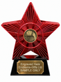 Red Superstar Basketball Bronze Resin Trophy 140 x 125mm (A2) with small basketball bronze centre