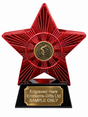 Red Superstar Cycling Bronze Resin Trophy 140 x 125mm (A2) with small cycling bronze centre
