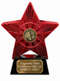 Red Superstar Equestrian Horse Bronze Resin Trophy 140 x 125mm (A2) with small equestrian horse bronze centre