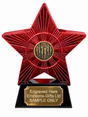 Red Superstar Running Legs Bronze Resin Trophy 140 x 125mm (A2) with small running legs bronze centre