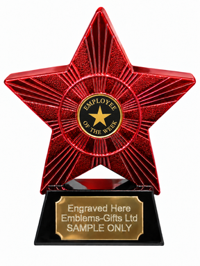 Red Superstar Employee of the Week Resin Trophy 140 x 125mm (A2)