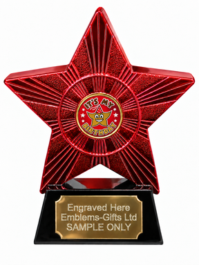 Red Superstar Its My Birthday Resin Trophy 140 x 125mm (A2)