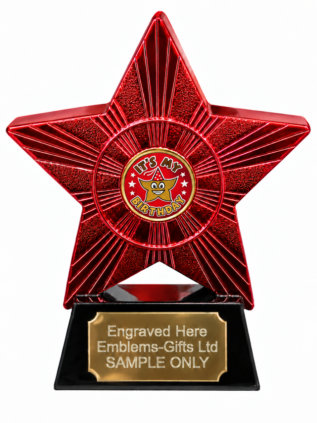 Red Superstar Its My Birthday Resin Trophy 140 x 125mm (A2)