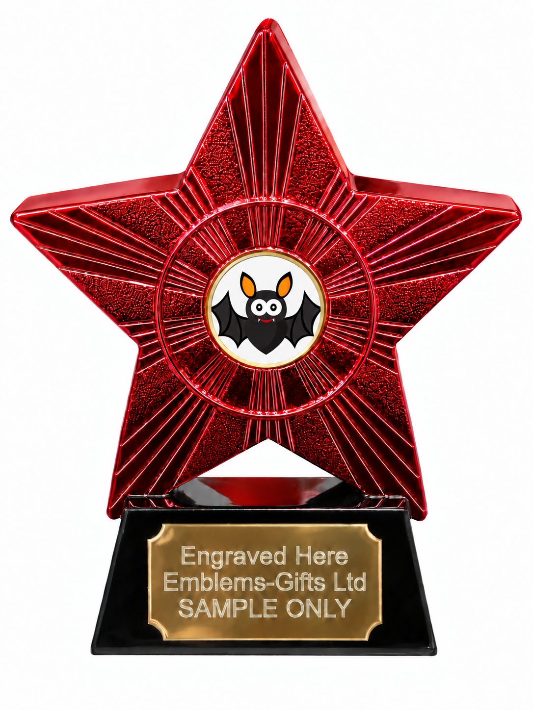 Red Superstar Halloween Bat Resin Trophy 140 x 125mm (A2)