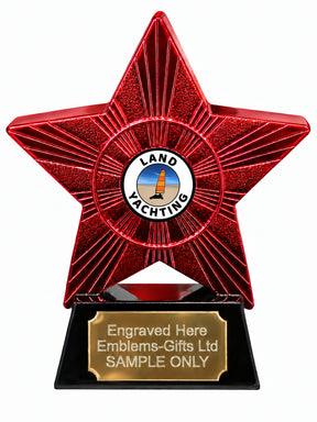 Red Superstar Land Yachting Resin Trophy 140 x 125mm (A25)