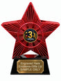 Red Superstar Cricket 3 Catches Resin Trophy 140 x 125mm (A29)
