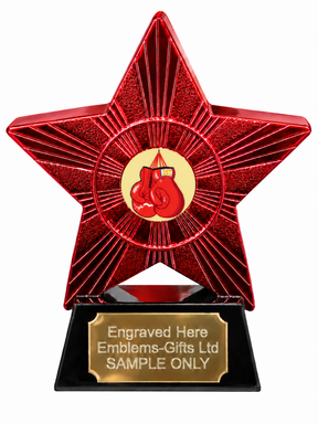 Red Superstar Red Boxing Gloves Resin Trophy 140 x 125mm (A3)
