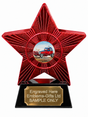 Red Superstar Stock Car Racing Resin Trophy 140 x 125mm (A3)