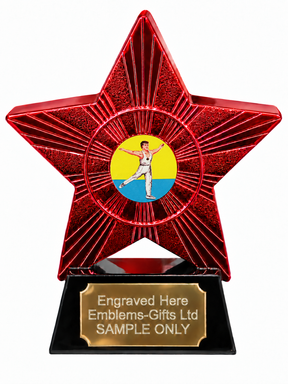 Red Superstar Male Gymnast Resin Trophy 140 x 125mm (A3)