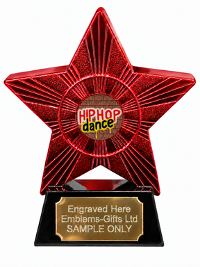 Red Superstar Hip Hop Dance Resin Trophy 140 x 125mm (A3)