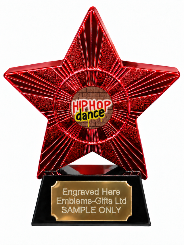 Red Superstar Hip Hop Dance Resin Trophy 140 x 125mm (A3)