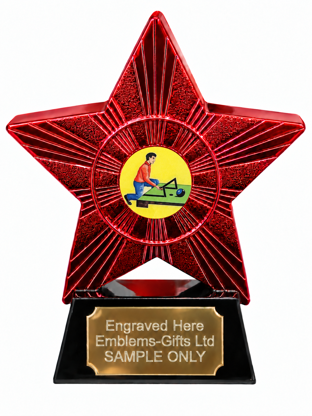 Red Superstar Table Bowls Resin Trophy 140 x 125mm (A3)