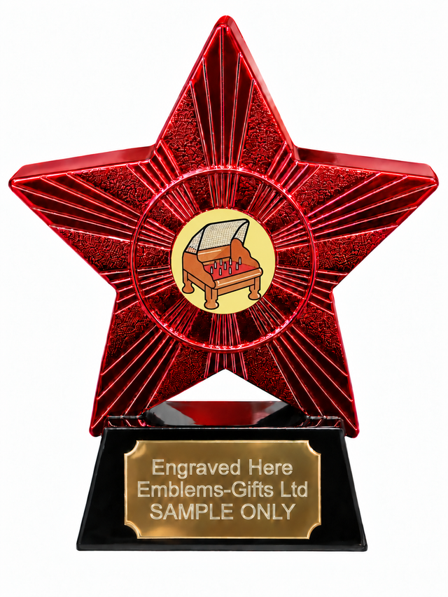 Red Superstar Bagatelle Resin Trophy 140 x 125mm (A3)