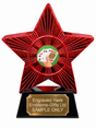 Red Superstar Playing Cards Hand Resin Trophy 140 x 125mm (A3)