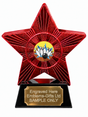 Red Superstar Ten Pin Bowling Strike Resin Trophy 140 x 125mm (A3)
