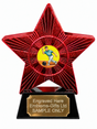 Red Superstar Male Ten Pin Bowler Resin Trophy 140 x 125mm (A3)