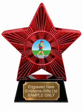 Red Superstar Race Walker Resin Trophy 140 x 125mm (A3)