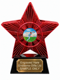 Red Superstar Cricket Bowler Resin Trophy 140 x 125mm (A3)