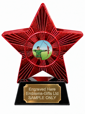 Red Superstar Archer Resin Trophy 140 x 125mm (A3)