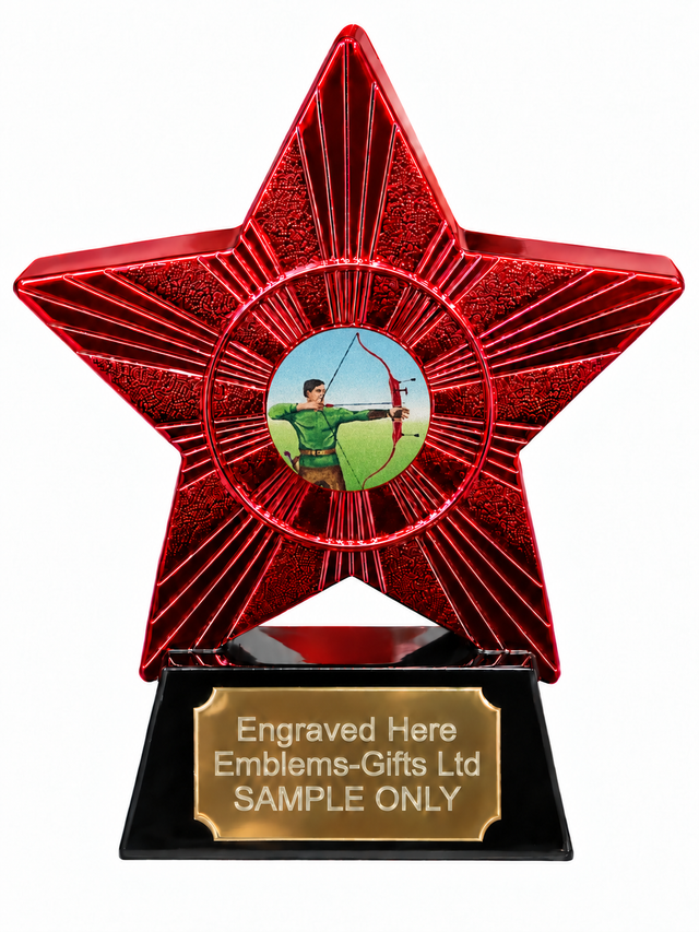 Red Superstar Archer Resin Trophy 140 x 125mm (A3)