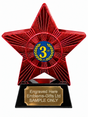 Red Superstar 3rd Place Blue Laurel Resin Trophy 140 x 125mm (A3)