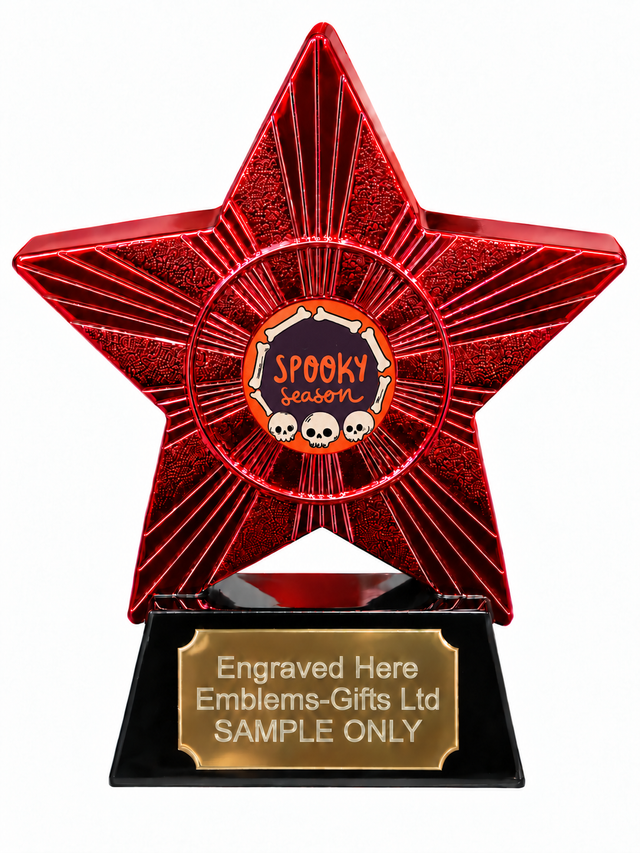 Red Superstar Spooky Season Skulls Resin Trophy 140 x 125mm (A3)