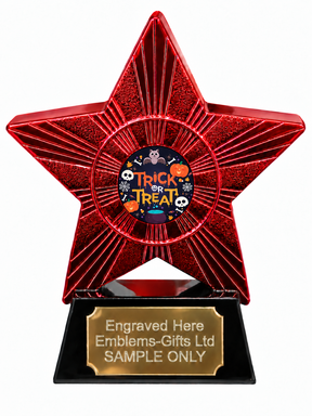 Red Superstar Trick or Treat Cauldron Resin Trophy 140 x 125mm (A3)