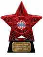 Red Superstar Baton Twirling Resin Trophy 140 x 125mm (A3)