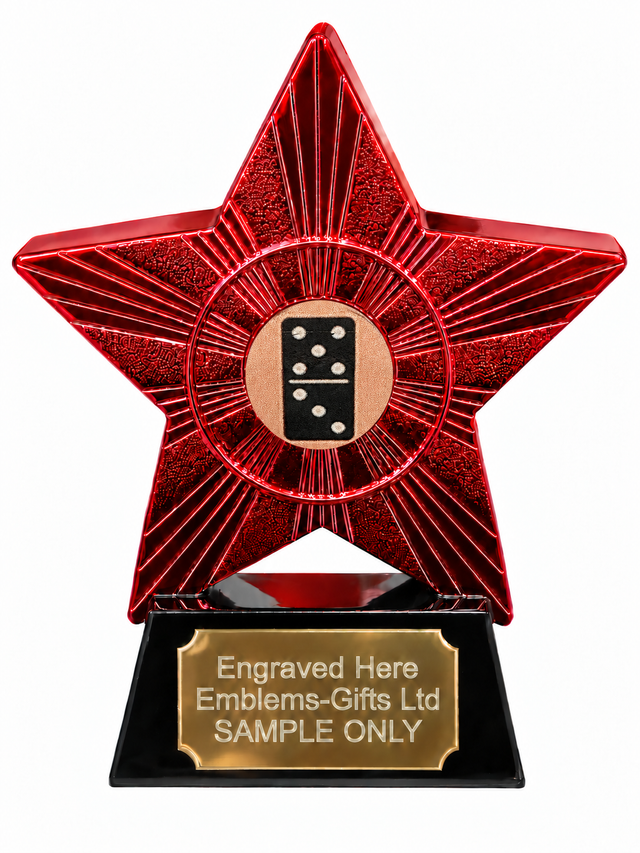 Red Superstar Domino Five Three Resin Trophy 140 x 125mm (A3)