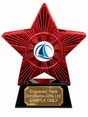 Red Superstar Sailing Blue Sails Resin Trophy 140 x 125mm (A3)